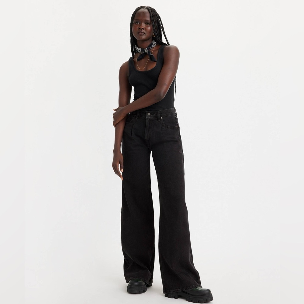 [Levi's] Black Baggy Dad Wide Leg Jeans